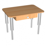 Стол-парта одноместная с ящиком на регулируемых ножках