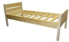 Кровать детская прямая спинка, массив сосны, лак