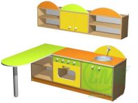 Кухня игровая с угловой столешницей