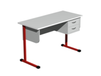 Стол преподавателя на металлокаркасе с подвесной тумбой