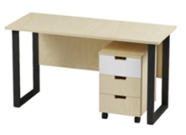 Стол преподавателя с тумбой на квадратном каркасе