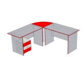 Рабочее место преподавателя c выкатной тумбой