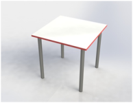 Стол квадратный на круглых опорах