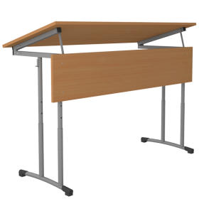 Стол ученический 2-местный регулируемый (к/т) с регулируемым наклоном столешницы 0-10