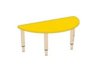 Стол полукруглый на металлических опорах, регулируемая высота